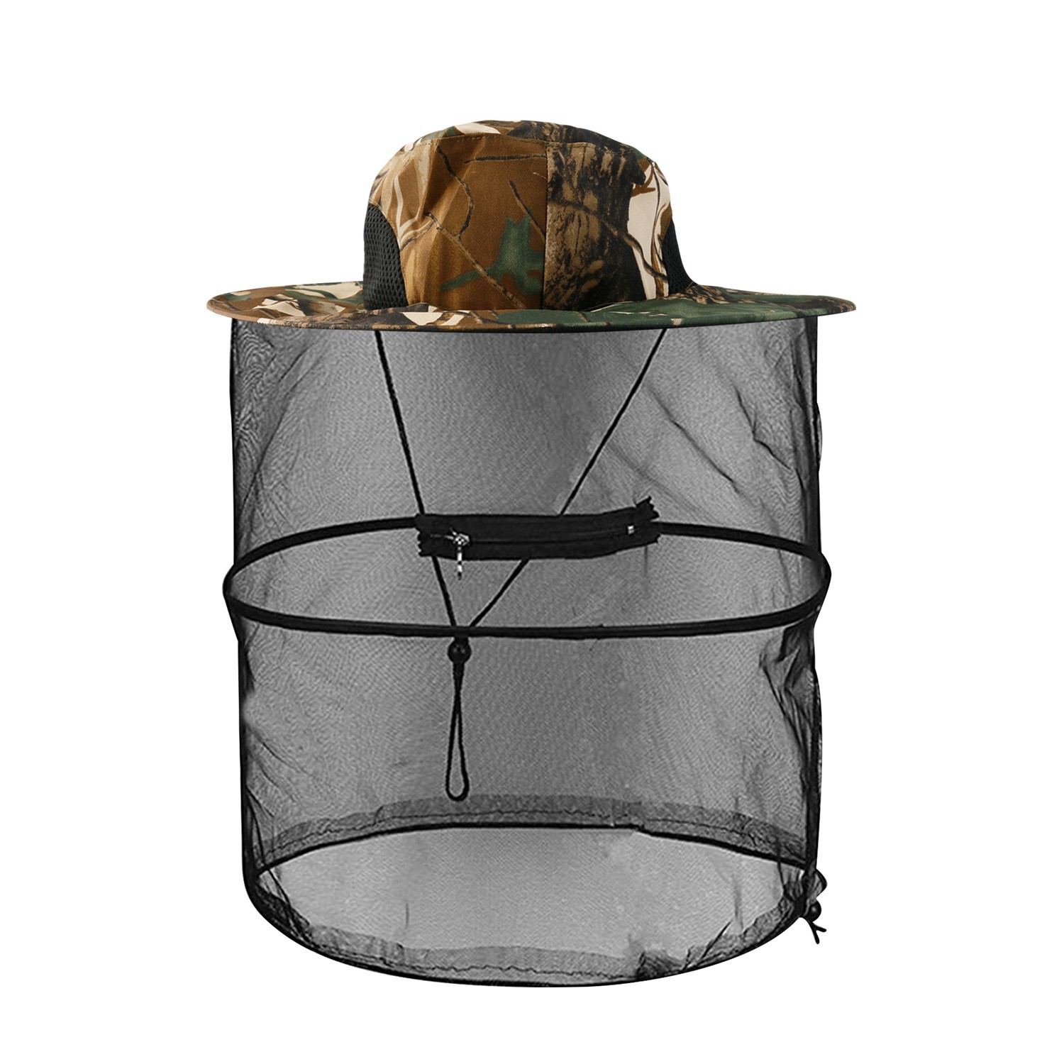 Outdoor Insect Proof Head Net Hat Breathable Mesh Face Protection for Hiking