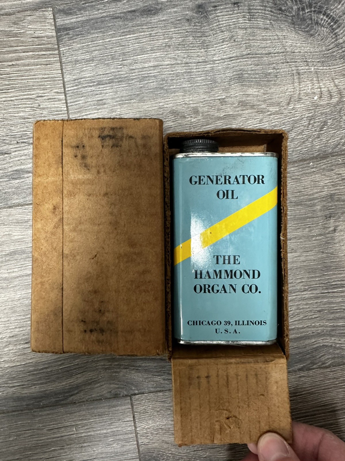 Vintage Hammond Organ Company Generator Oil Tin Can Collectible