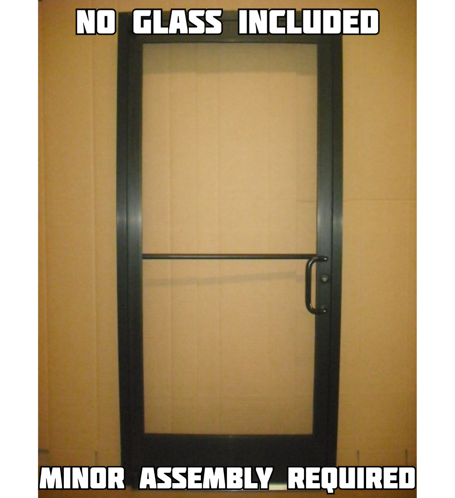 ALUMINUM STOREFRONT DOOR, FRAME & CLOSER, 3'0" x 7'0", BRONZE FINISH, 10" BOTTOM