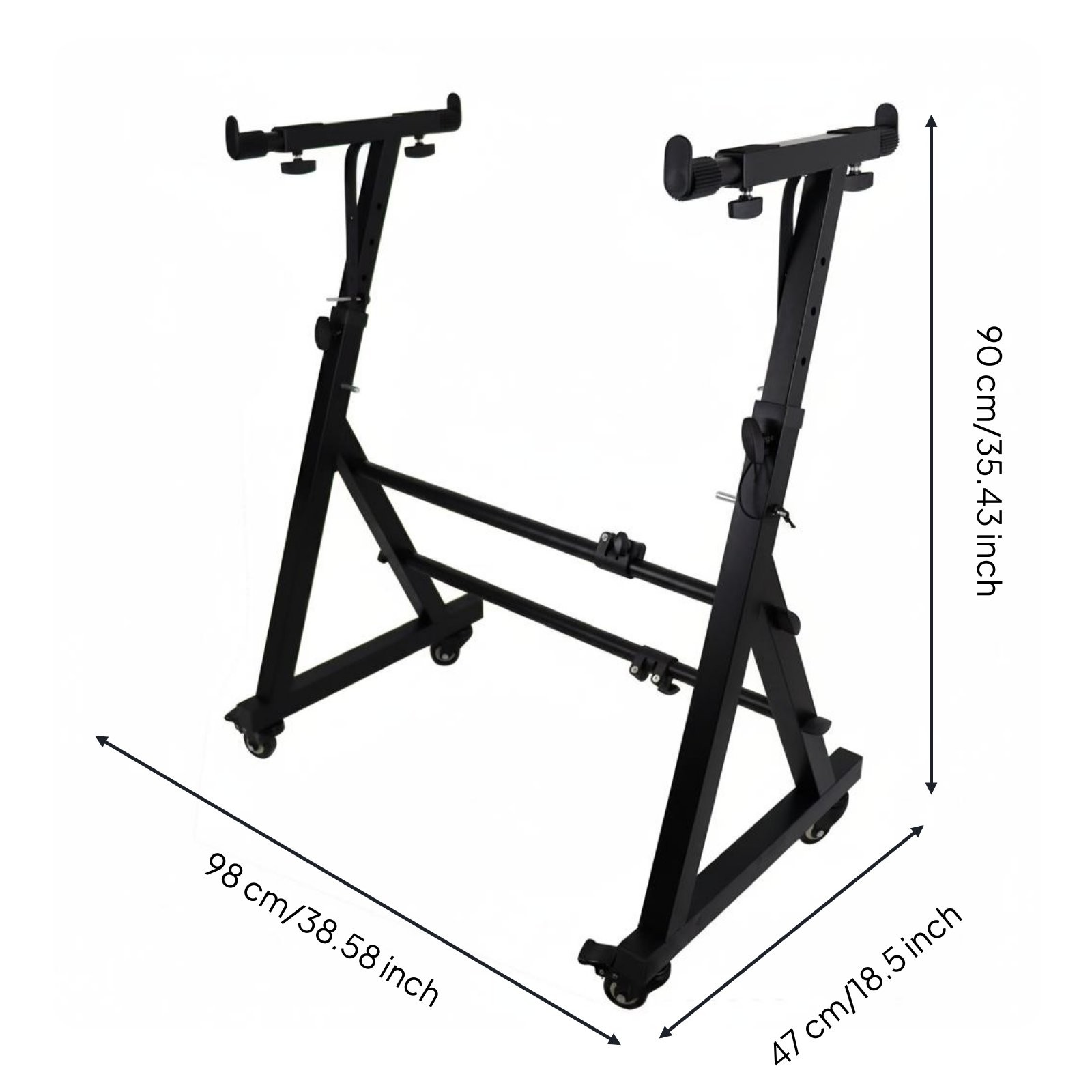 Rolling Keyboard Stand Sturdy Metal Frame Z-Shaped Piano Designed for Studio