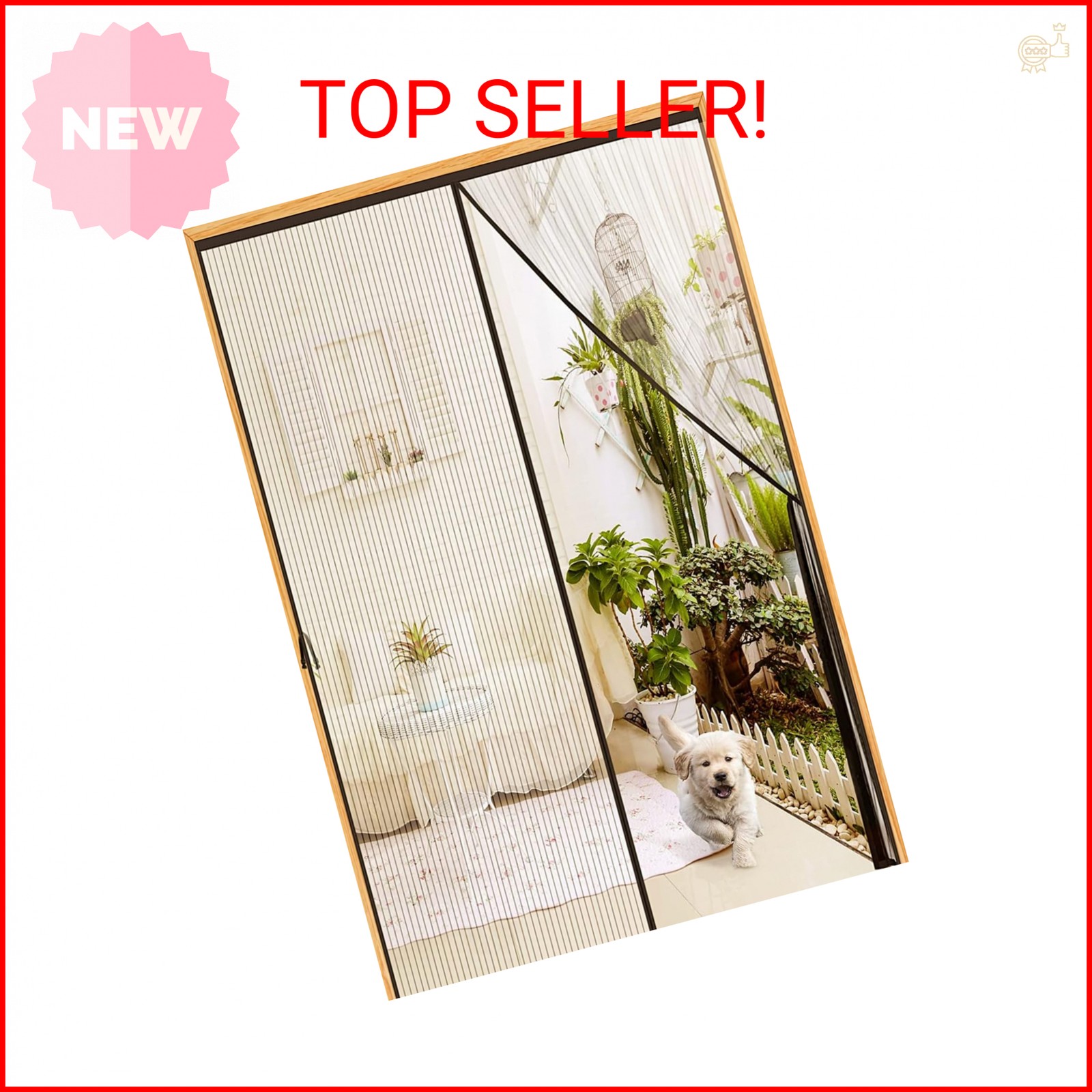 Magnetic Screen Door - Fit 38x82inch, Size 40x84inch, Keeps Bugs & Mosquito Out