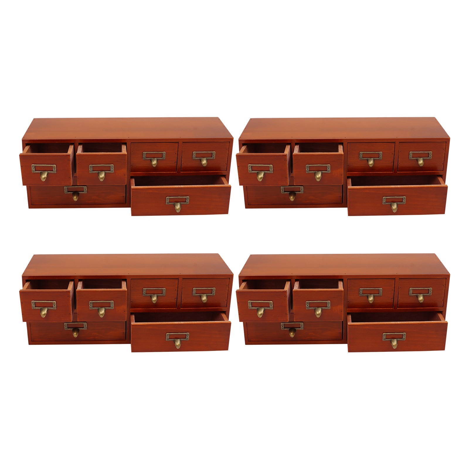 Desktop Organizer 4 Stackable 6-Drawer Organizers Wood Desktop Organizer