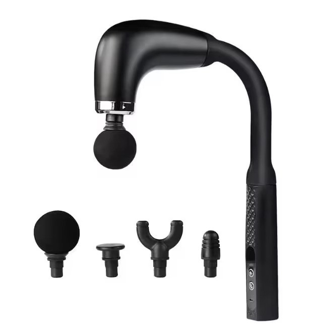 Black Fascia Gun Handle 3 Modes 6 Gears Muscle Relaxation Massage Hammer Tool-