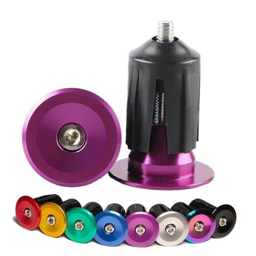 1 Pair Aluminum Bike Handlebar Ends, Purple Bar End Plugs for Purple-1 Pair