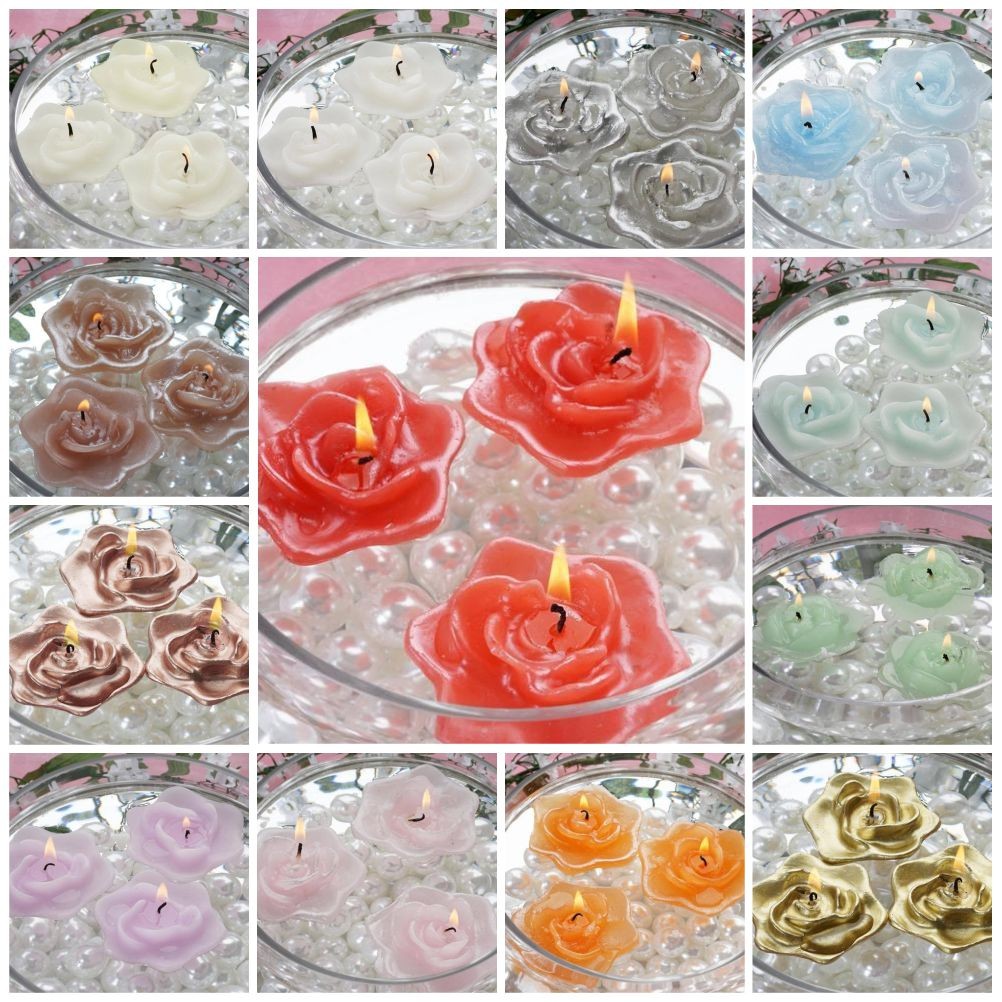 2.5" wide Wedding Roses Flowers Floating Candles Centerpieces Decorations SALE