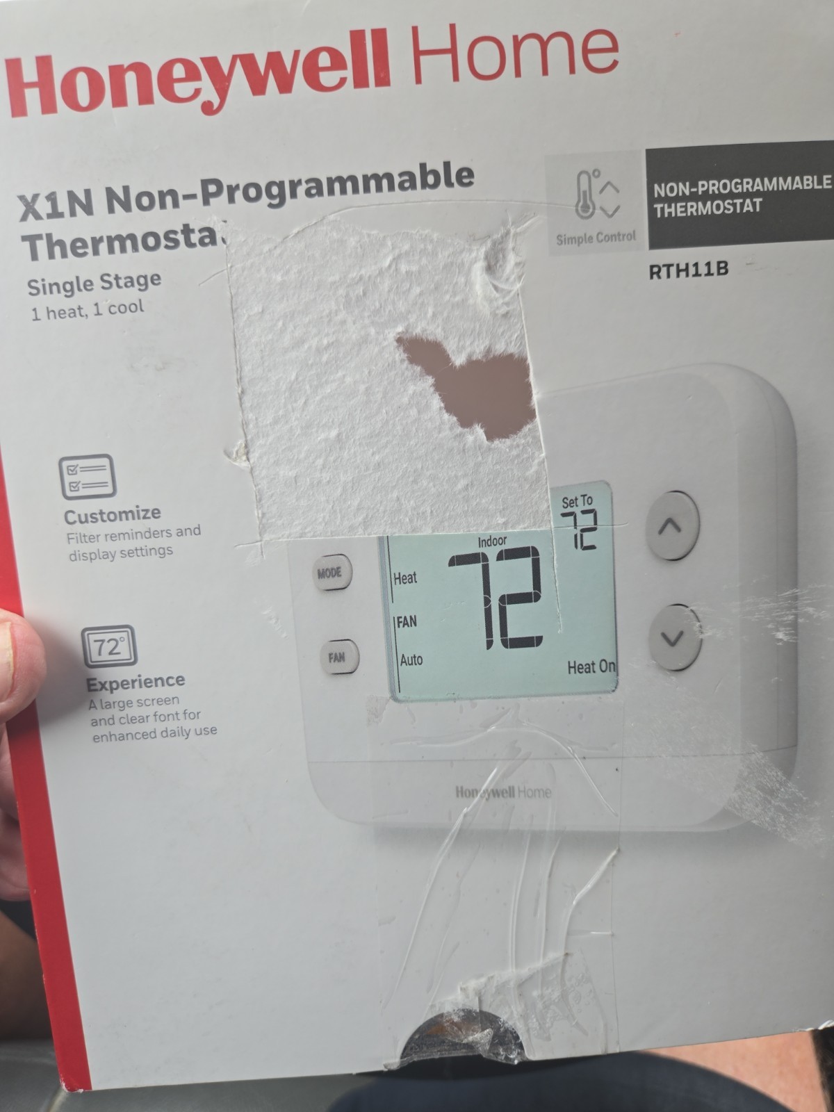 Thermostat for Honeywell Home X1N Non-Programmable Single-Stage 1 Heat/1 Cool