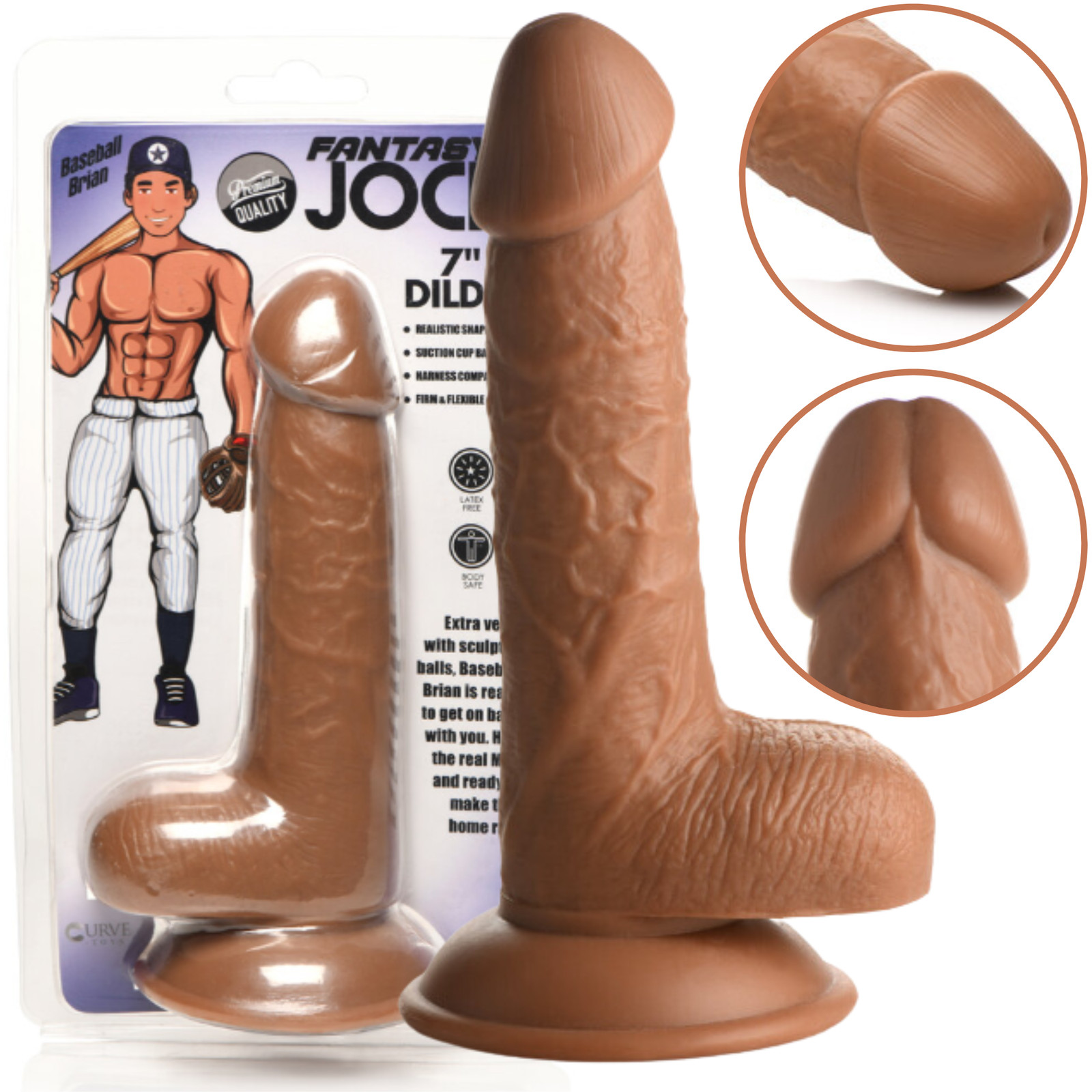 Beginners Flexible Harness Compatible Realistic Dildo with Balls Lifelike Cock
