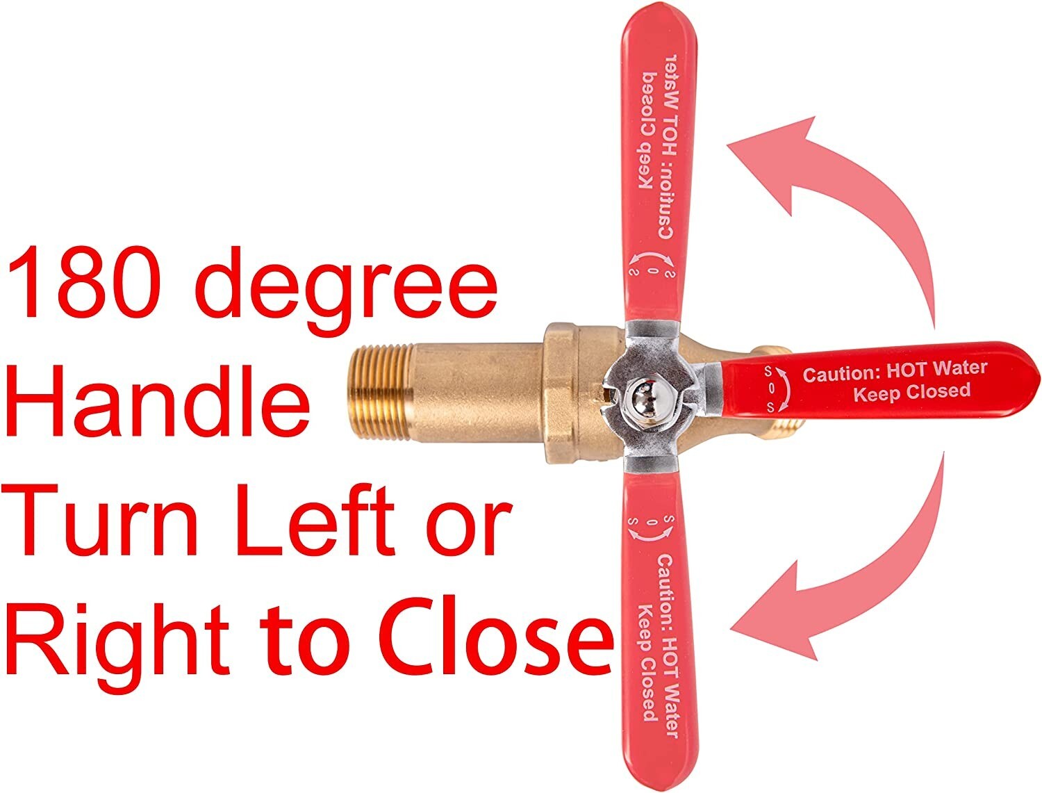 HMP010-R 2"Shank Brass 3/4"MIP Water Heater Drain valve, Full Port, 180° Handle
