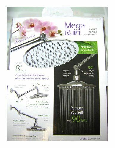 Mega Rain Luxury Rainfall Showerhead with 90 Jets NEW Adjustable Chrome Finish