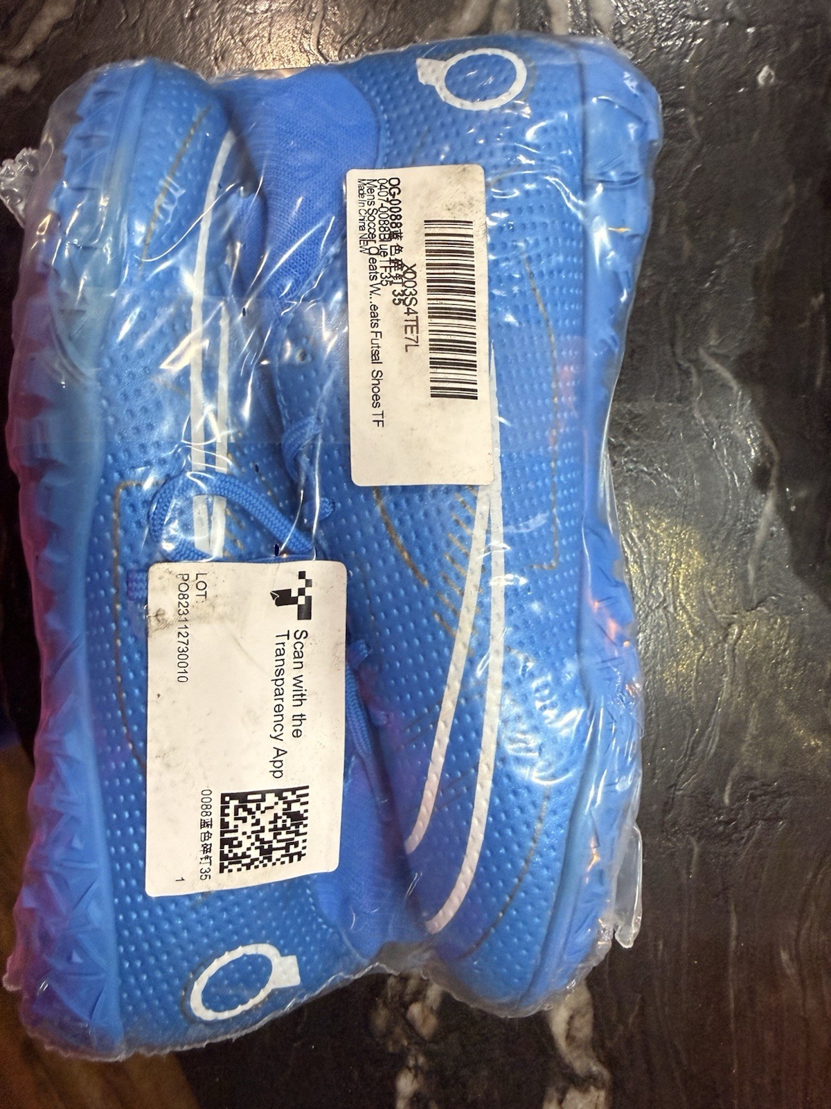 Men’s Soccer Cleats Blue Size 35 US 3.5 New Without Box