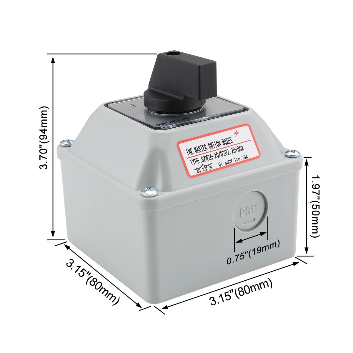 Versatile 8-Terminal 20A Rotary Changeover Switch for Motor & Generator Control