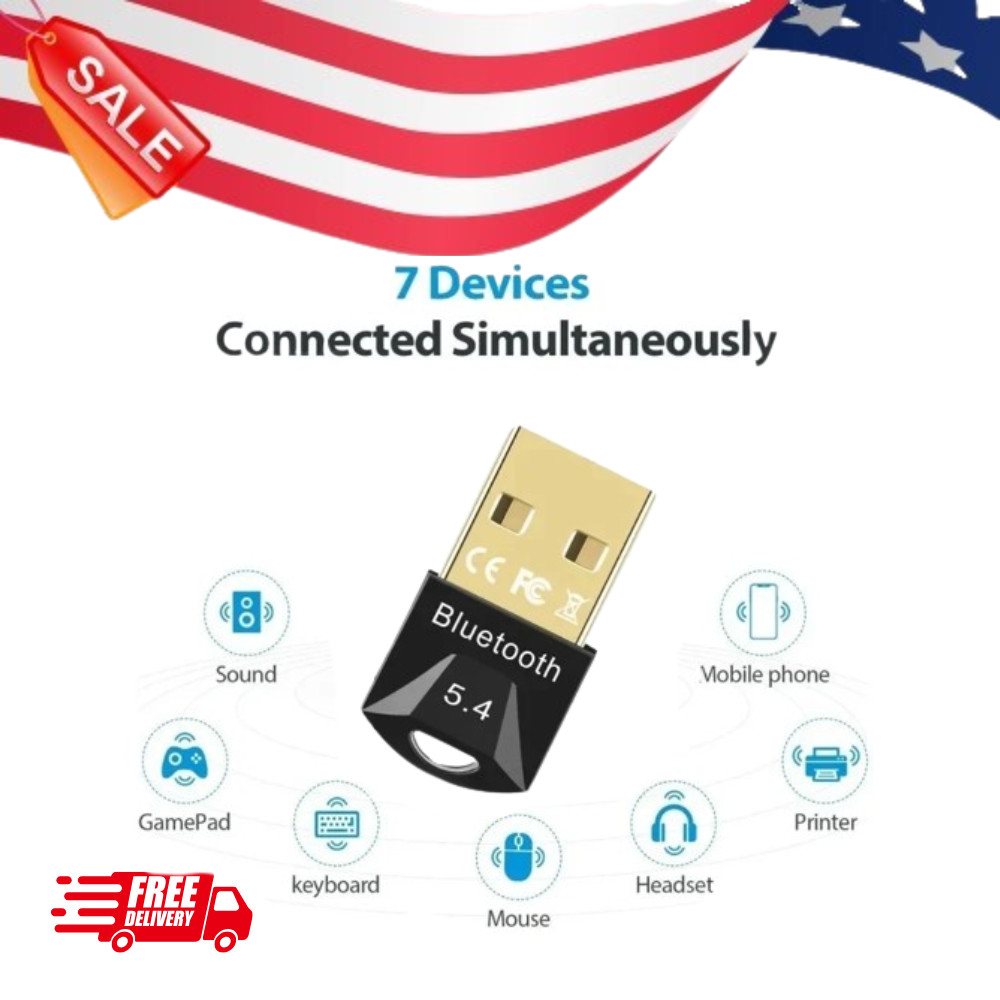 USB Bluetooth 5.0 Wireless Stereo Audio Music Adapter Dongle Receiver For TV PC