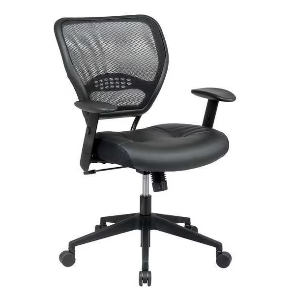 Office Star Managerial Chair Desk Chair, Adjustable Arms, 19" to 25" Height,