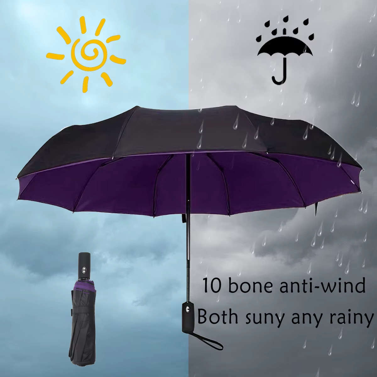 Umbrella Extra Large Ten Bone Large Double Umbrella Triple Large Folding Sunshad