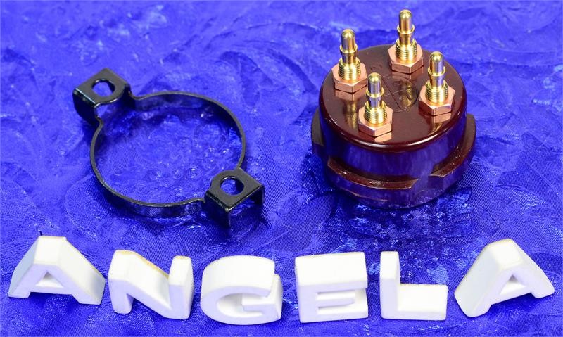 4 Pin CMC Brown Phenolic & Gold Premium Socket For 300B, 2A3, 5Z3, #4961