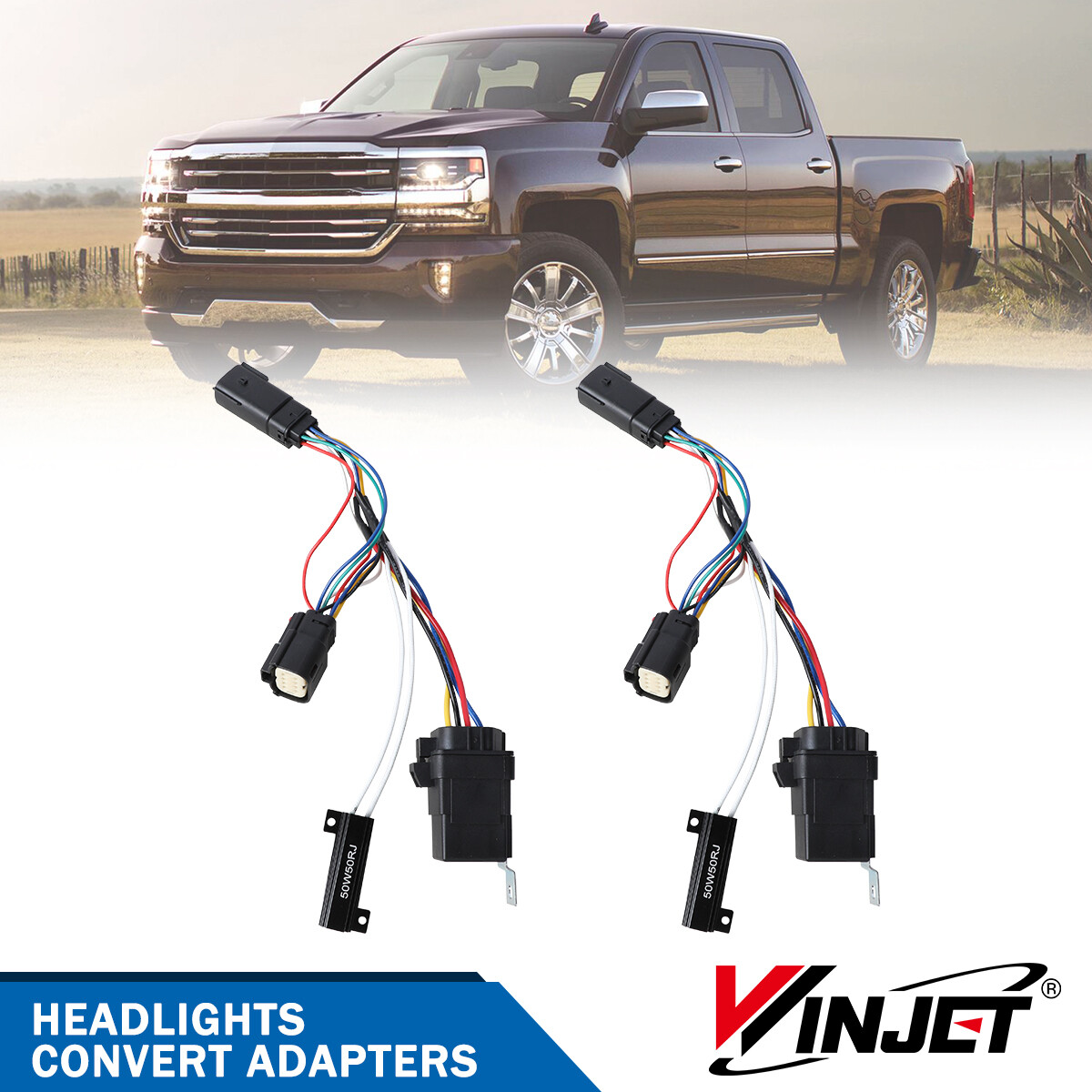 LED Headlights Wiring Harness Connector For 2016 2017 2018 Chevy Silverado 1500