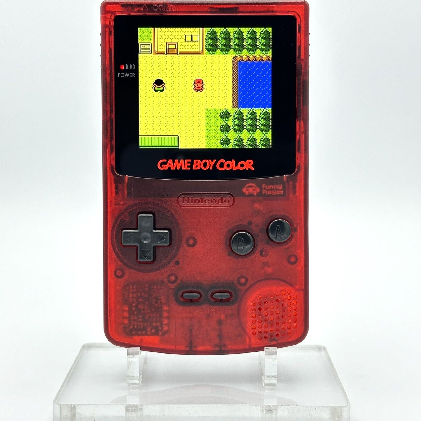 Nintendo Game Boy Color GBC IPS Q5 Laminated Backlight Backlit  Red Black