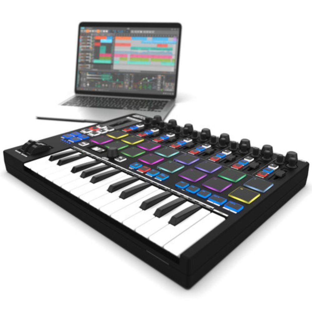 Reloop Keypad Pro USB-MIDI Controller w/ Auray FP-P1L Universal Piano Pedal Kit