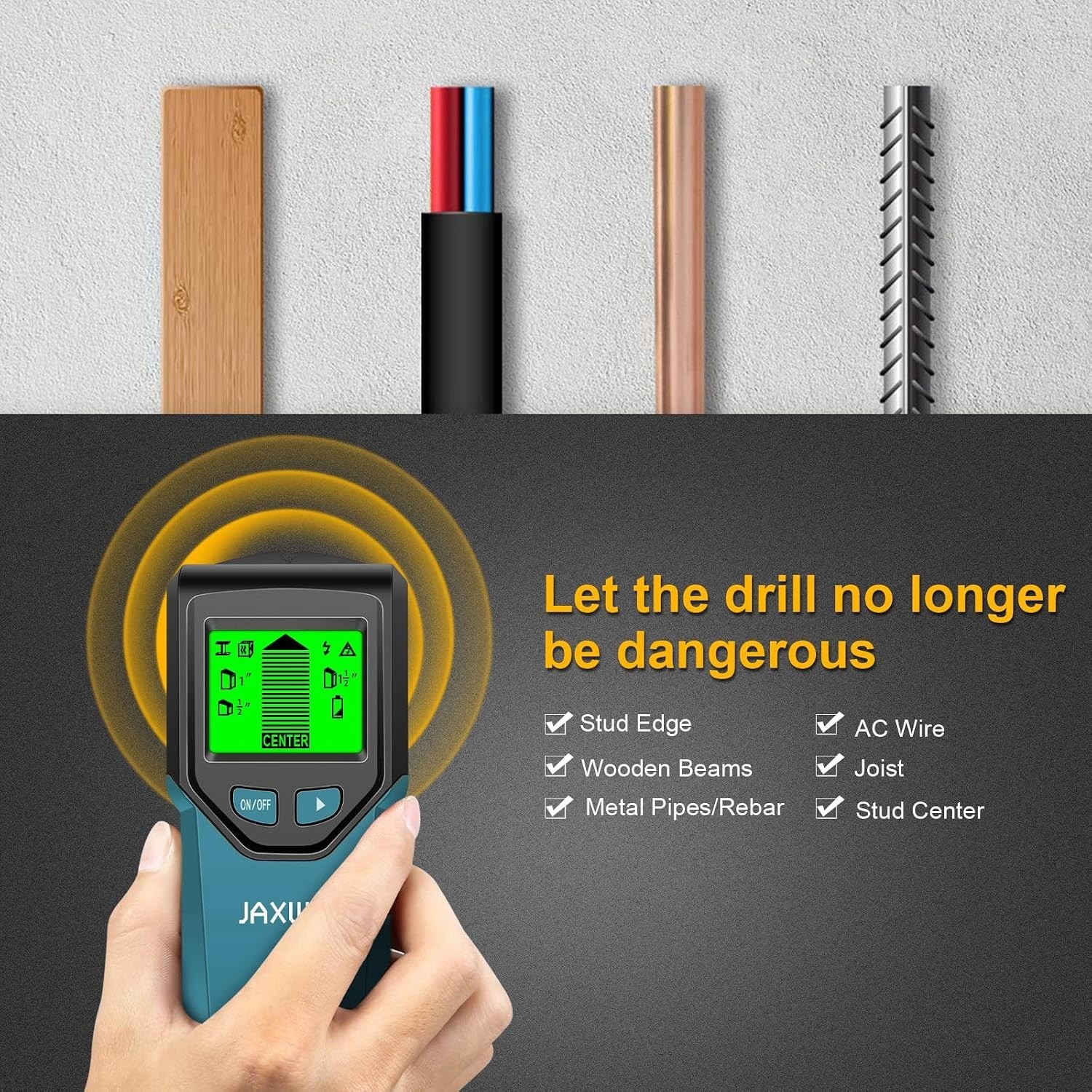 5-in-1 Digital Wall Stud Finder with HD LCD Display
