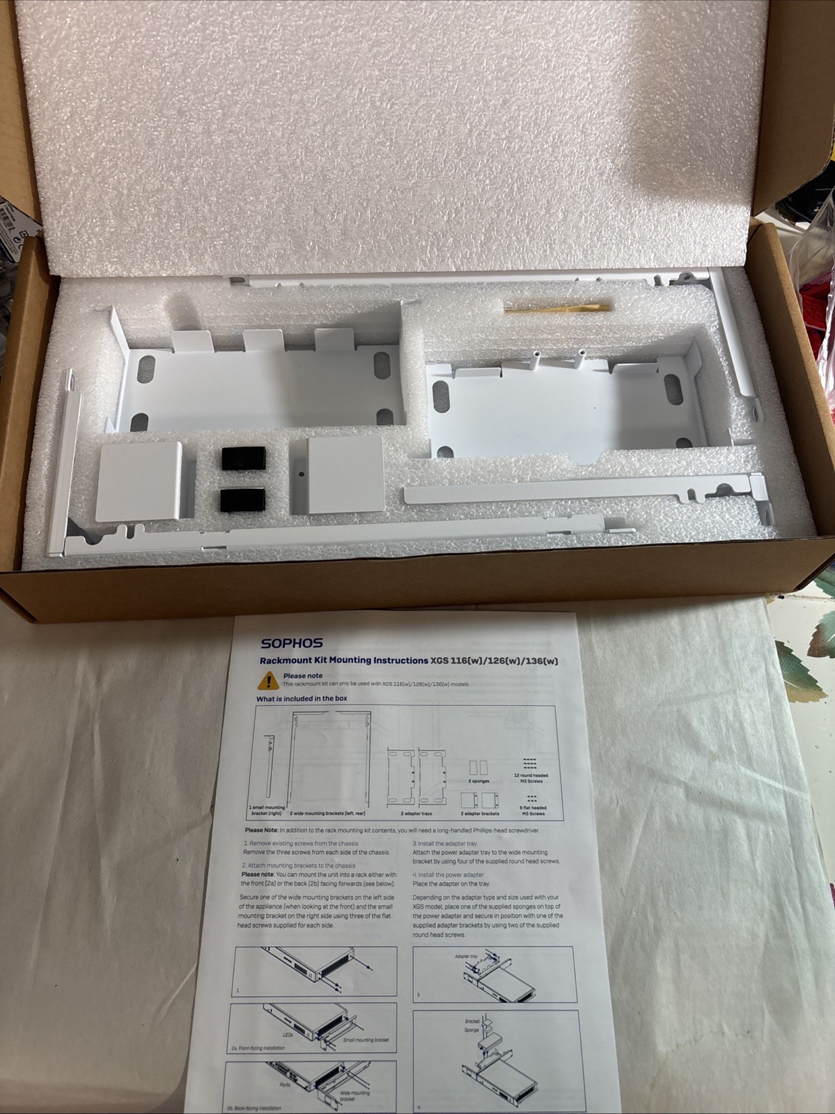 New OEM Sophos XGS 116(w) 126(w) 136(w) Rackmount Kit With Adapter Holder