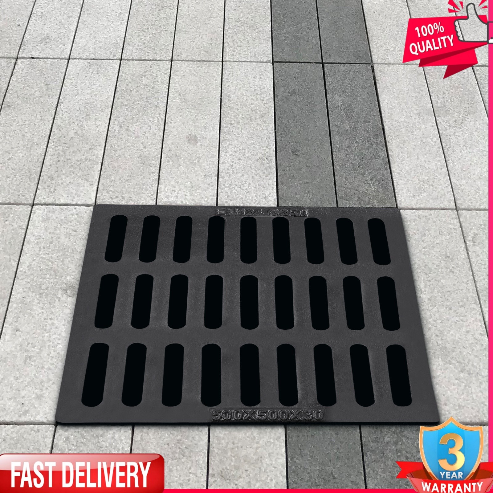 Cast Iron Sewer Grate Strainers Drain Catch Basin Cover Trench Drainage Outdoor