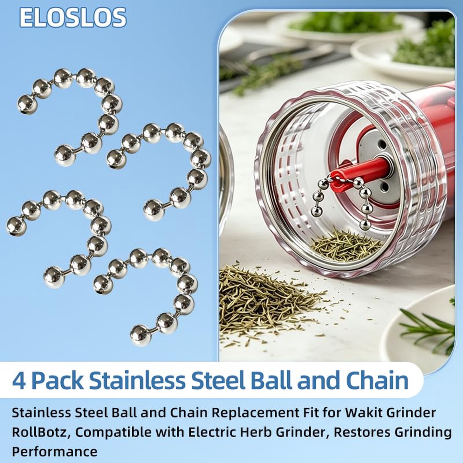 Eloslos Ball Chain 4Pcs Wakit Grinder Replacement