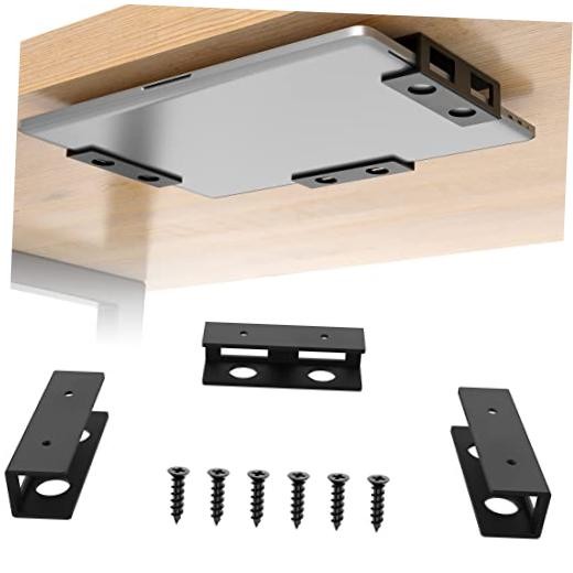3 PCS Under Desk Laptop Mount with Anti-Scratch Felt Board Under 3pcs-1 Pack