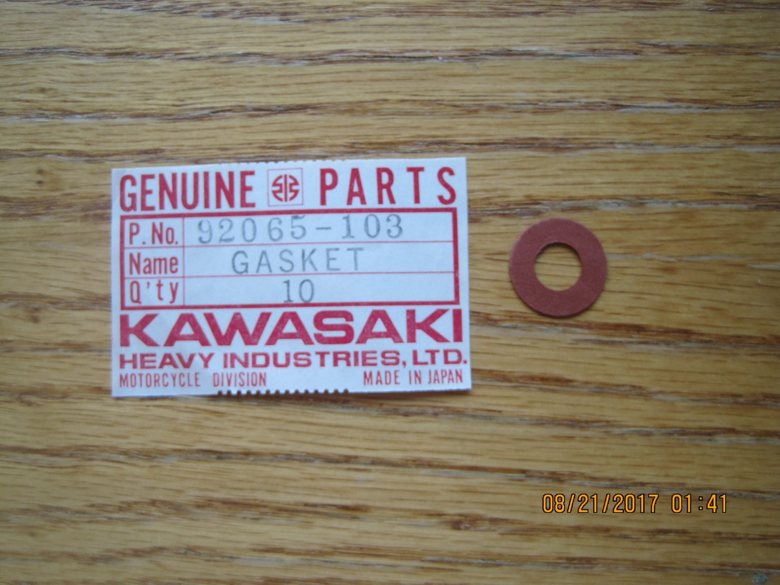 Kawasaki NOS NEW 92065-103 Tachometer Gear Gasket EX KZ KMX EX305 1976-2001 1005