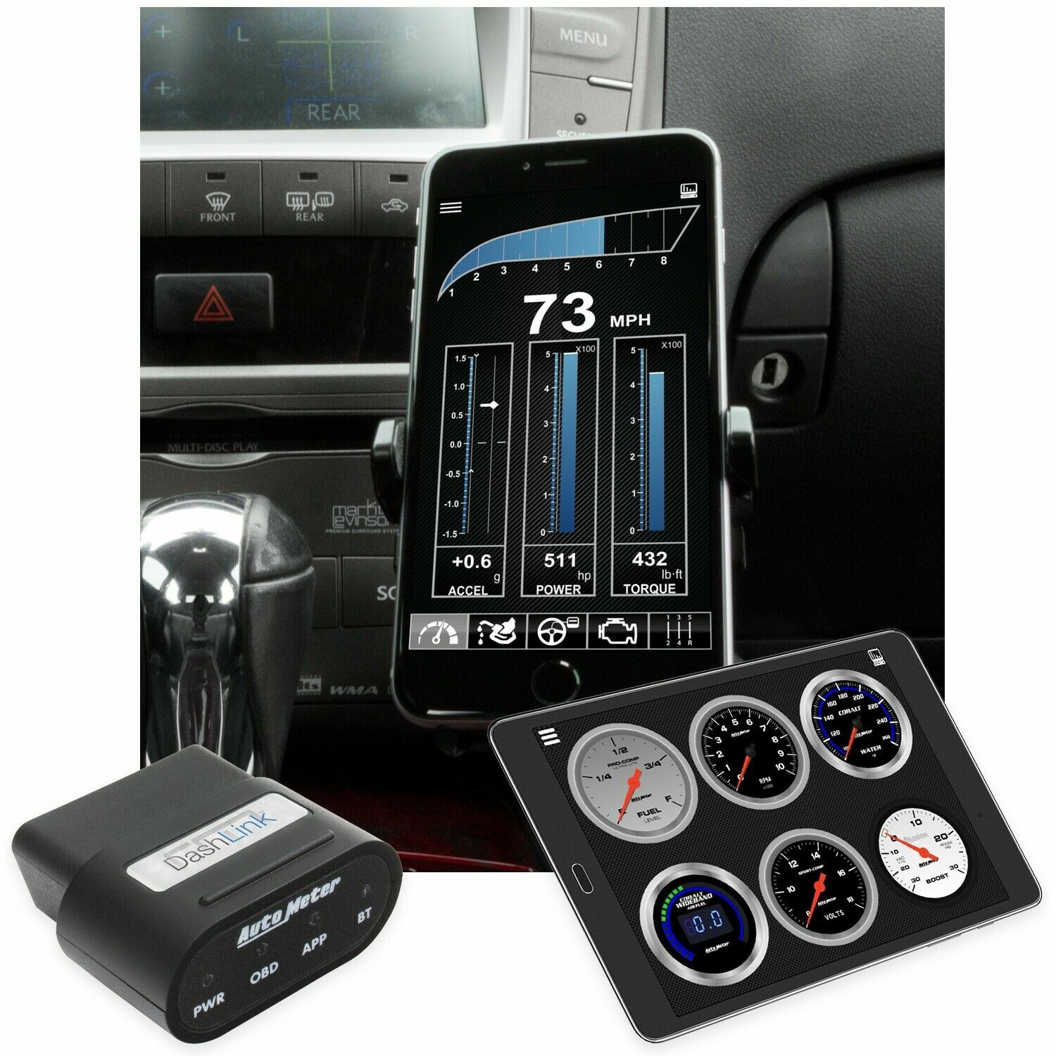 AutoMeter DASHLINK II OBD2 Wireless Bluetooth Data Module for APPLE iOS ANDROID