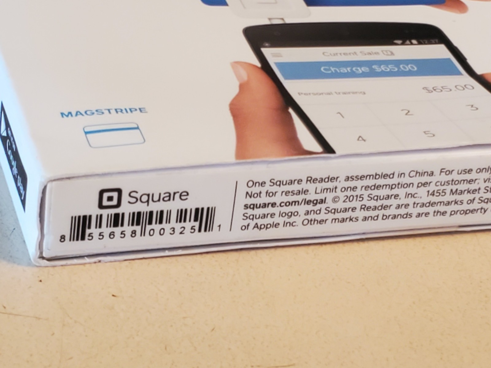 SQUARE READER Credit Debit Card scan via mobile phone smartphone iOS Android