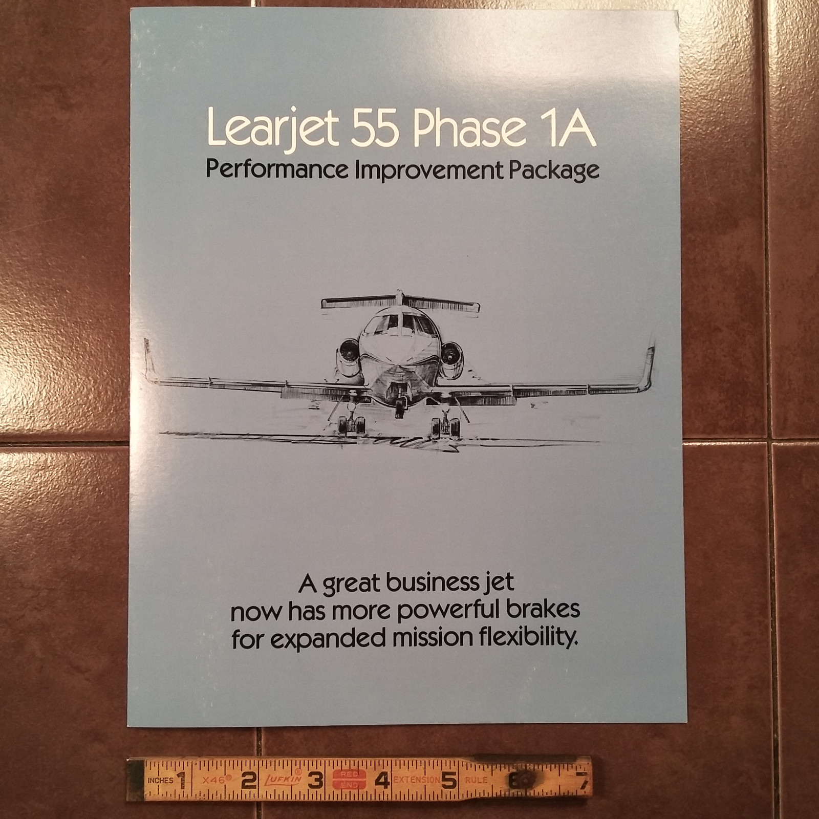 Original Gates Learjet 55 Phase 1A Package Sales Brochure, 4 page,  8.5 x 11"