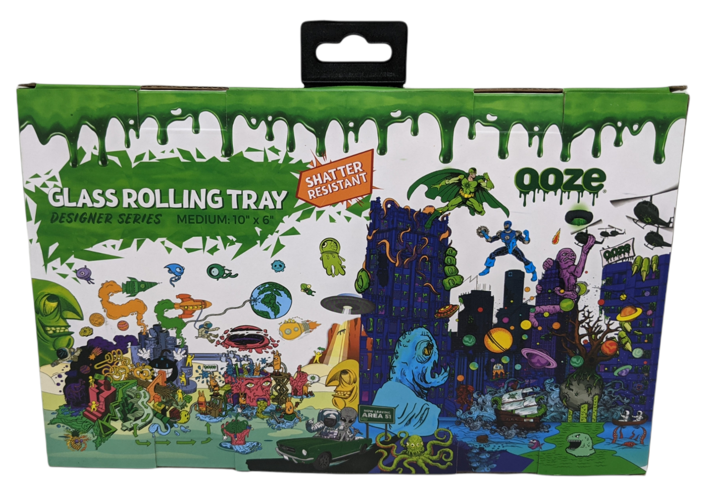 OOZE® Rolling Tray Shatter Resistant Glass Rolling Paper Maker Curve Edge Medium