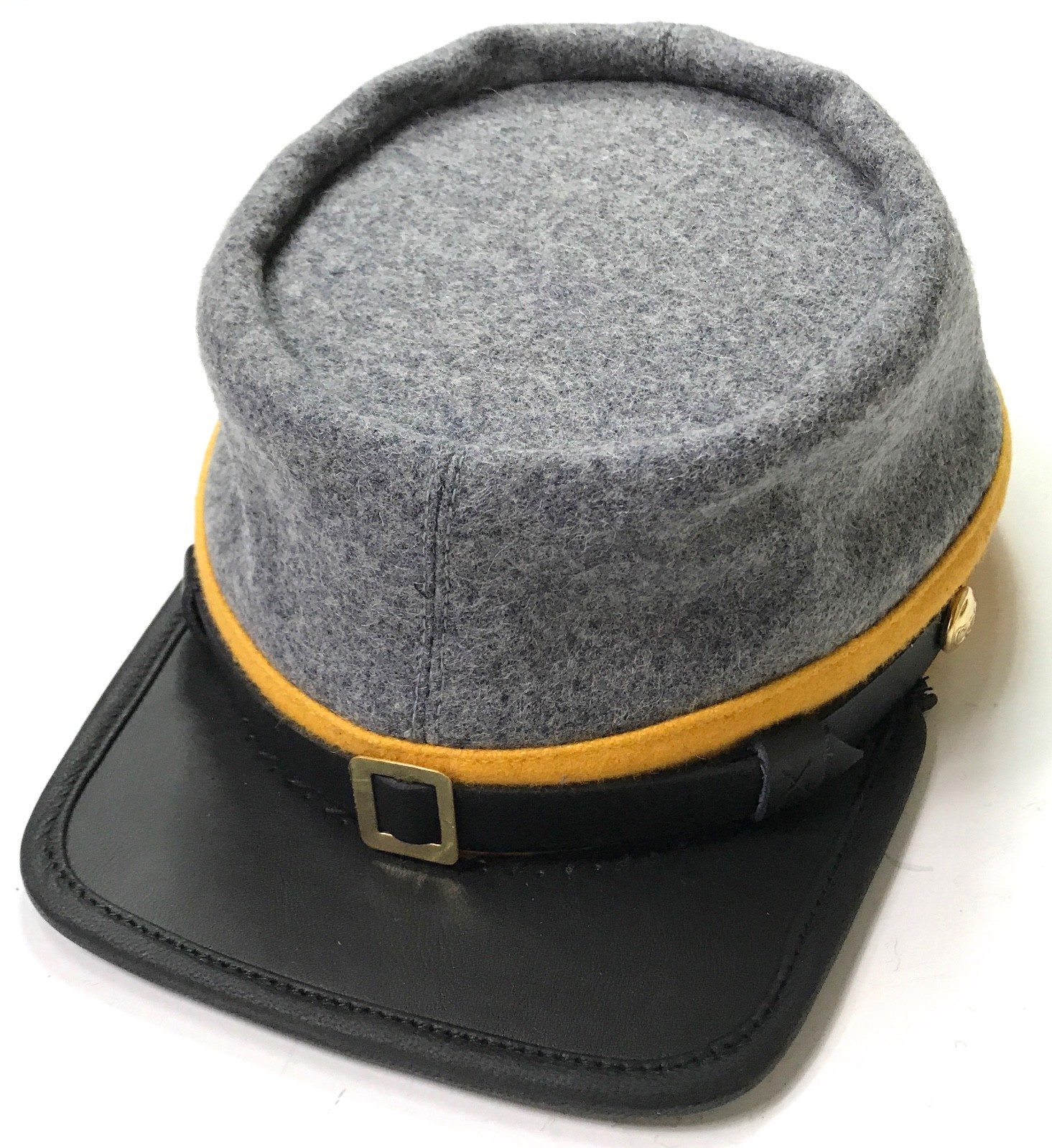 CIVIL WAR CSA CONFEDERATE CAVALRY GREY WOOL KEPI FORAGE CAP HAT-MEDIUM