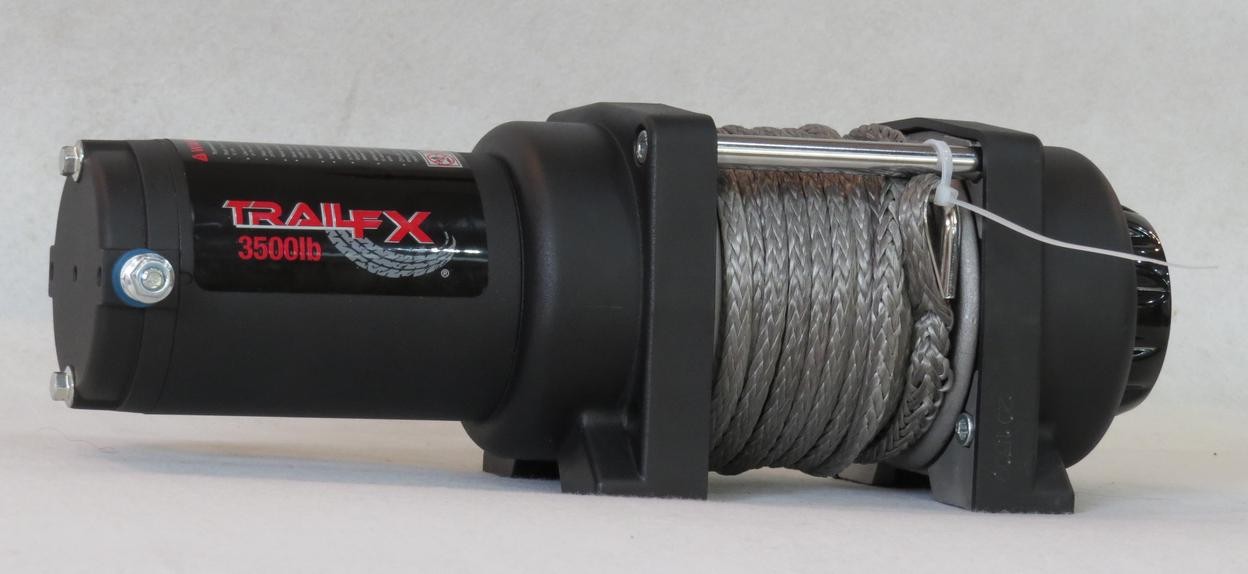 TrailFX WS35B ATV/UTV Mount 250A Elect 3500 Lb Cap 3/16x50 Ft Synth Rope Alum Ha