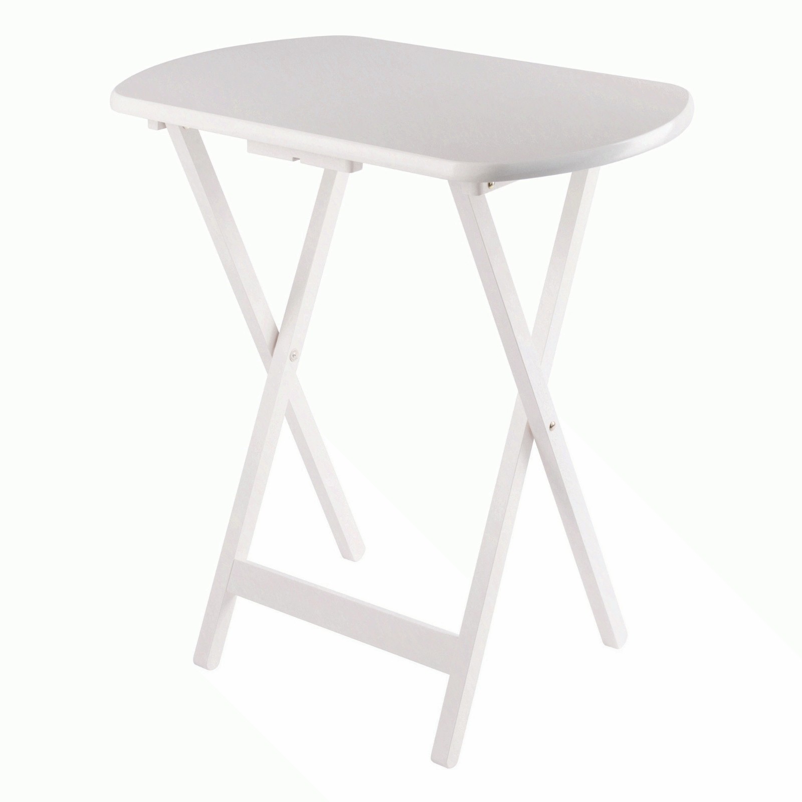 2-Pc Oversized Snack Tables, White Finish, Elegant, Dual Functionality