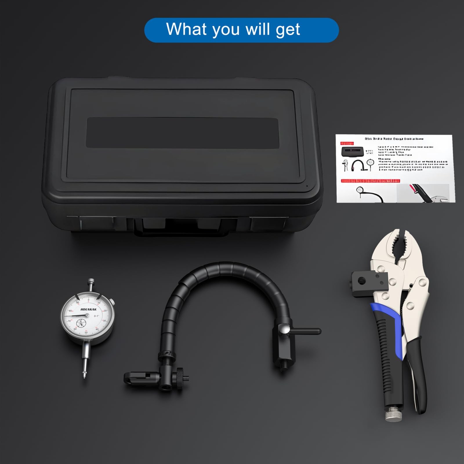Brake Rotor Dial Indicator Gauge Set Precise Alignment Measuring Instrument