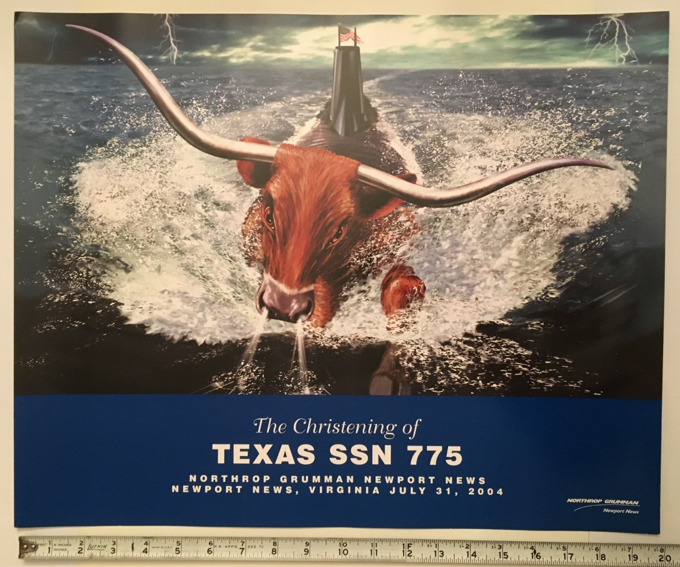 USS TEXAS (SSN 775) ATTACK SUBMARINE CHRISTENING CEREMONY POSTER - 31 JULY 2004