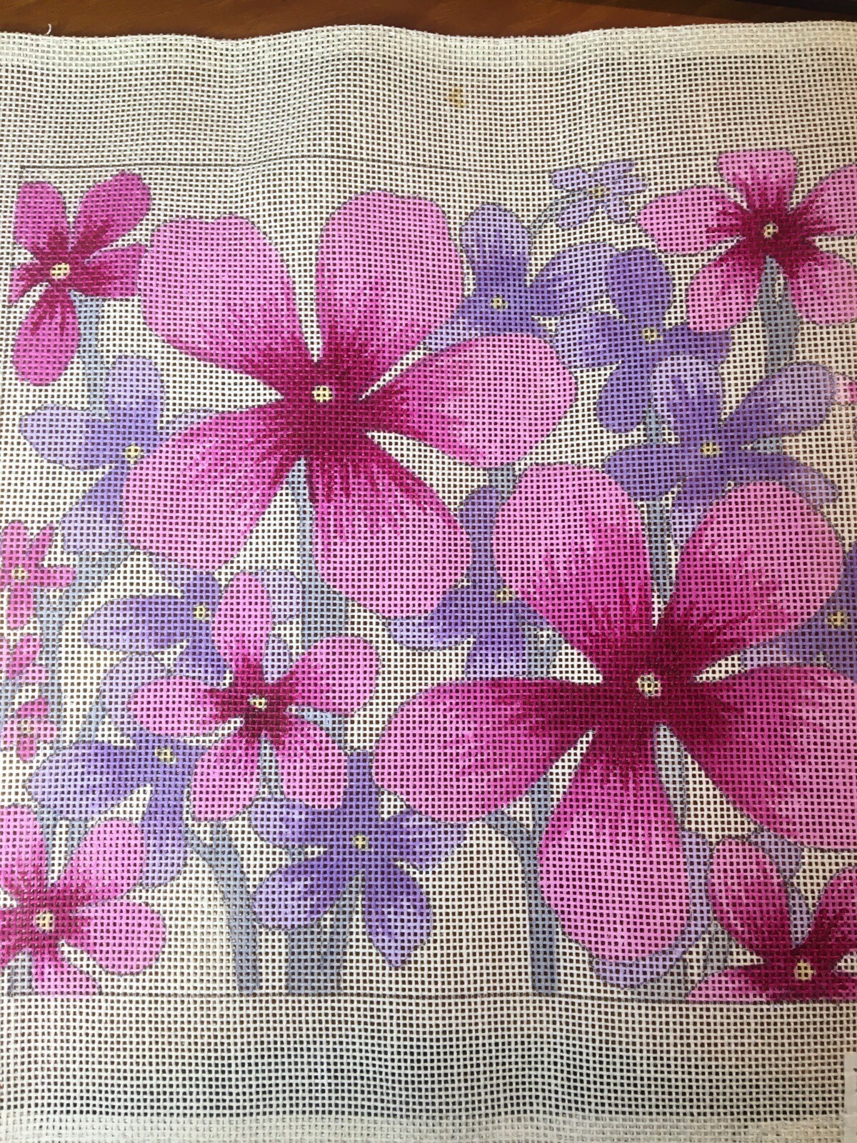 Flower  canvas 18 mesh design 8" x 7.5"
