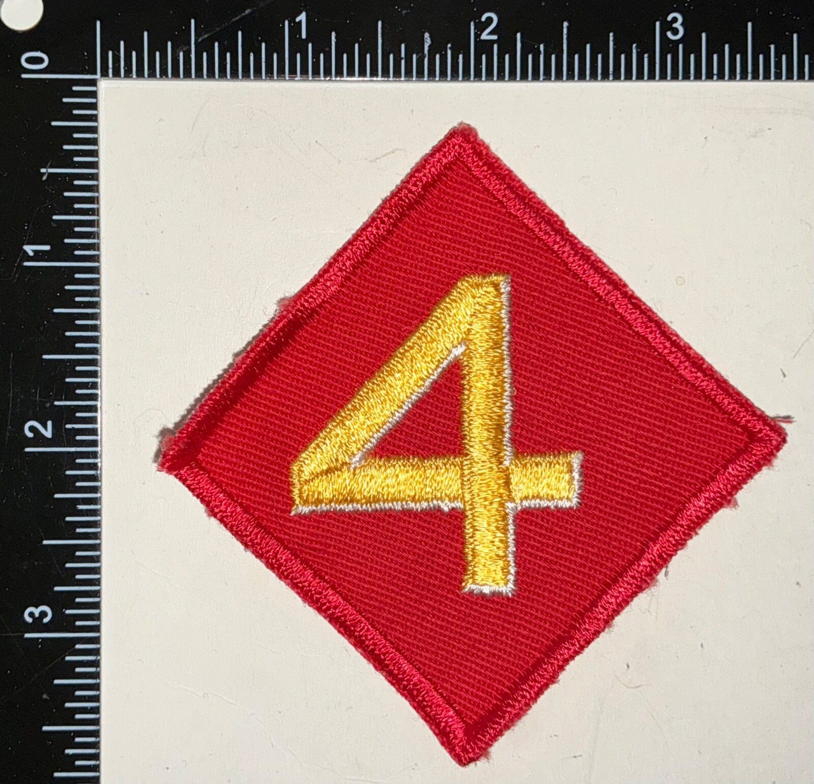 WWII USMC US Marine Corps 4th Division TWILL Patch