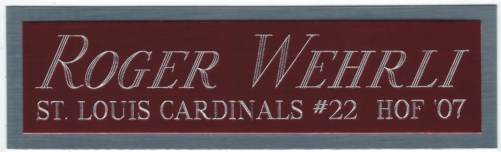 ROGER WEHRLI CARDINALS NAMEPLATE AUTOGRAPHED SIGNED FOOTBALL HELMET JERSEY PHOTO