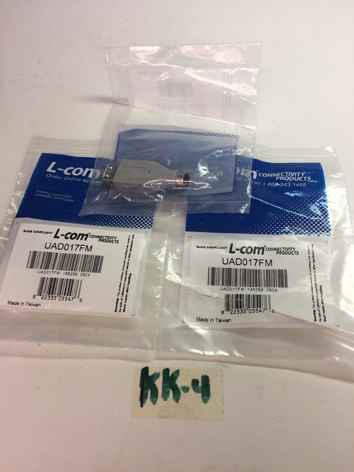 L-Com Connector Adapter UAD017FM New In Sealed Bag!(Lot Of 3)
