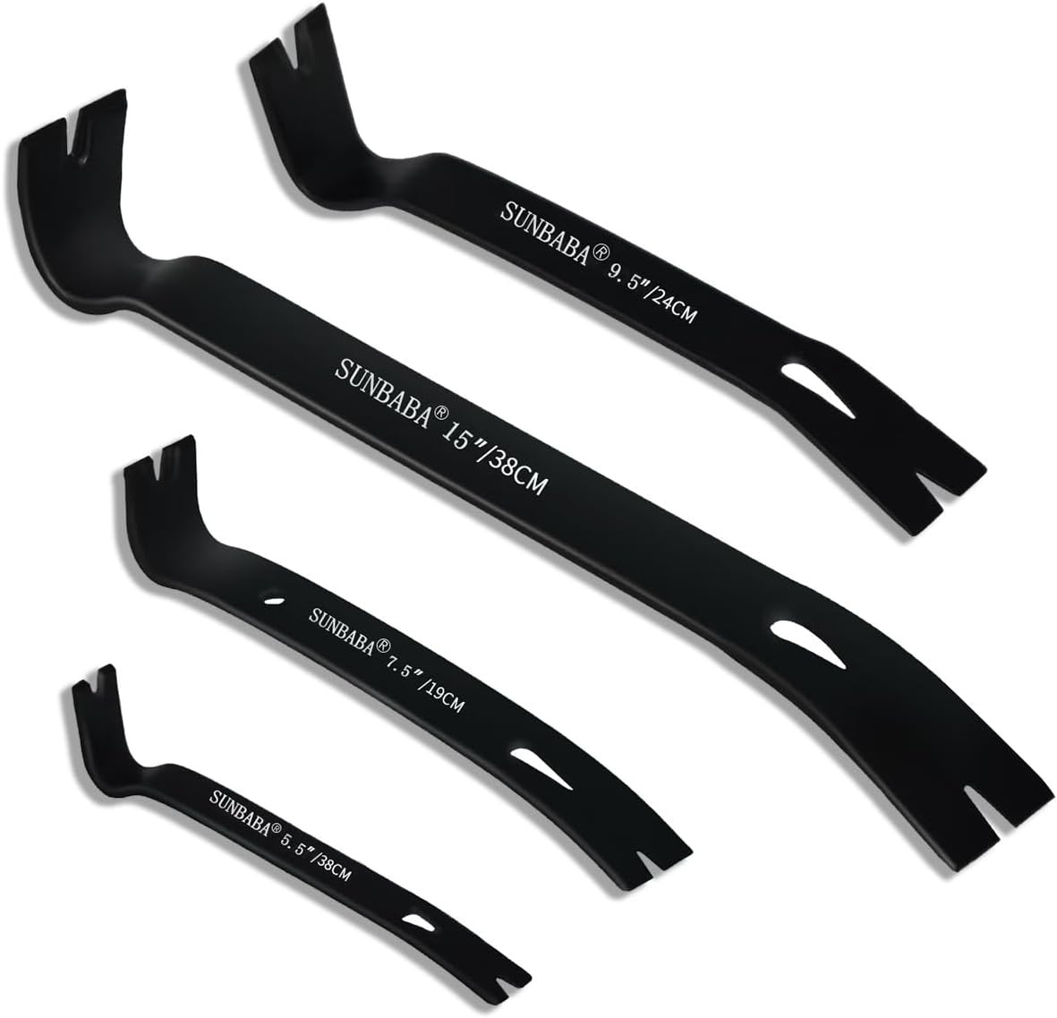 4-Pack Pry Bar Set 5-1/2"/7-1/2"/9-1/2"/15" Mini Nail Puller Crowbar,Utility Hea