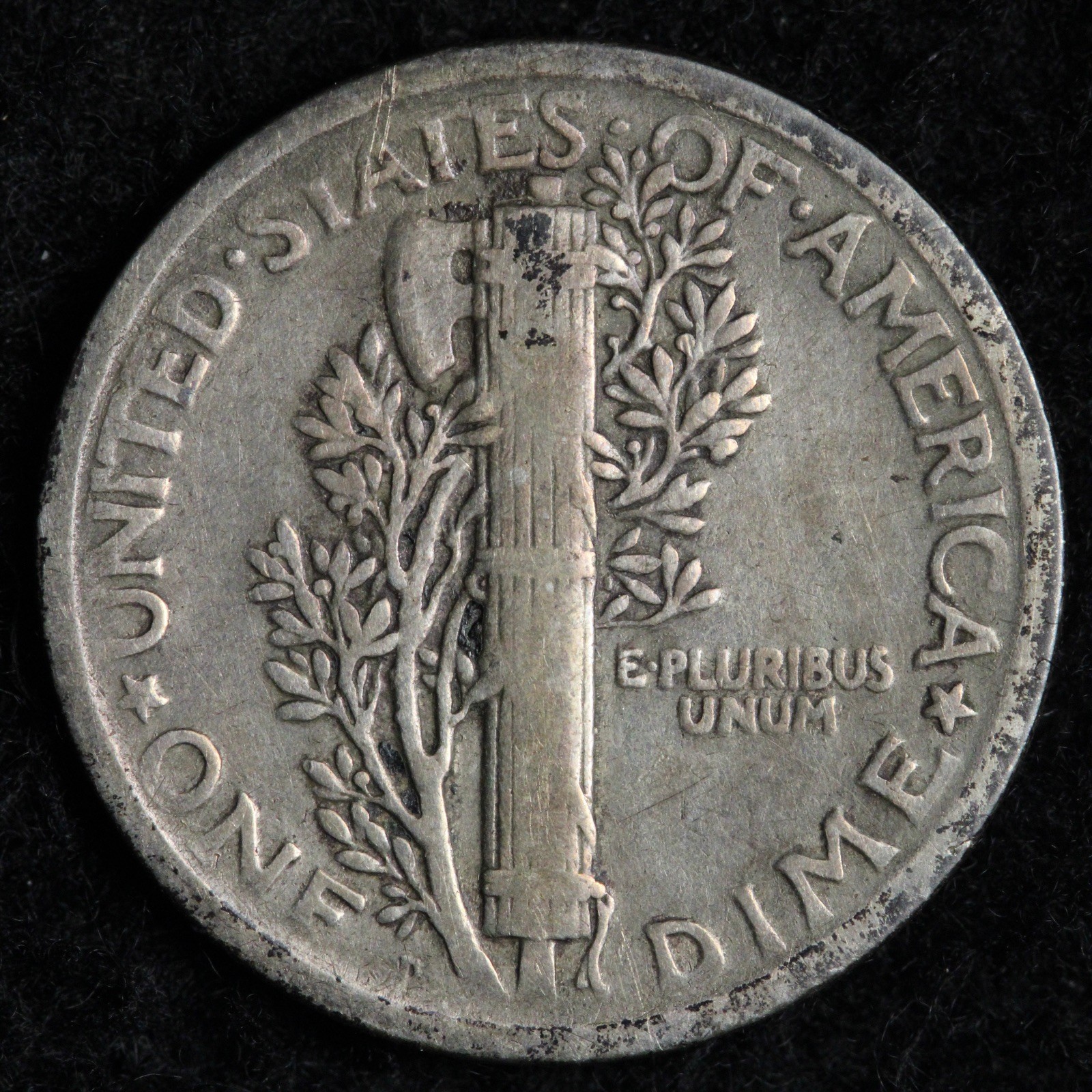 1925-D Mercury Silver Dime VF+ E243 YOCB