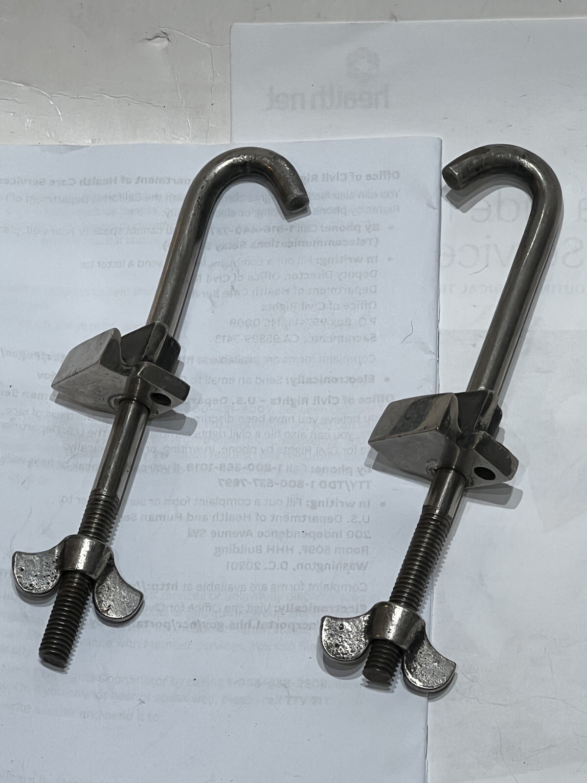 VINTAGE DRUM TENSION ROD & COLLAR HOOK CLIP- 2pc
