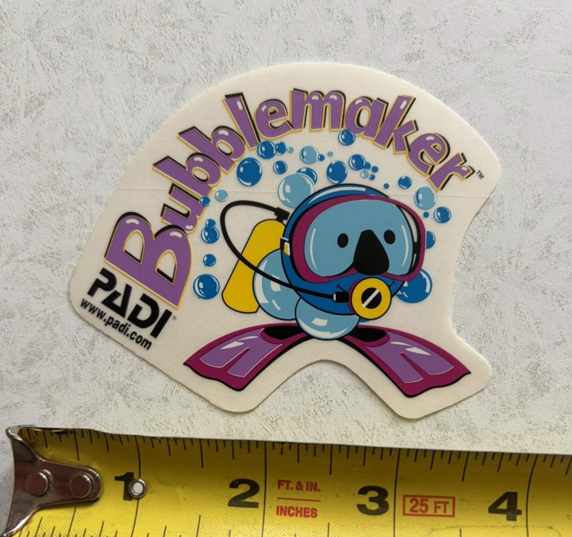 PADI Bubblemaker Sticker Clear Backing