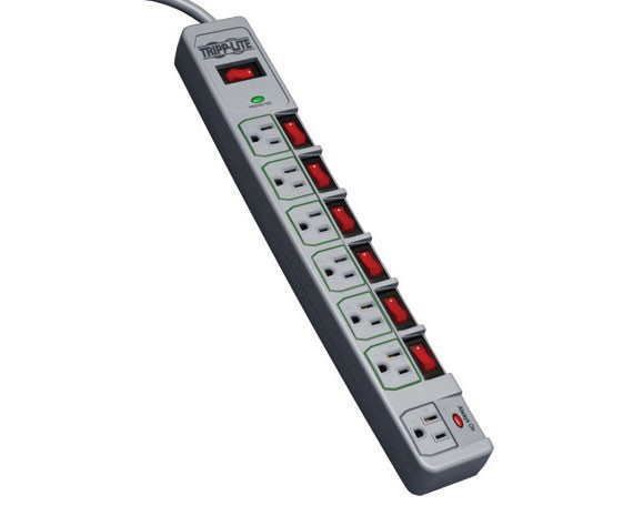 TRIPP LITE ECO 125V 6'  Surge Suppressor - 7 x NEMA 5-15R - 1.80 kVA - 1080 J