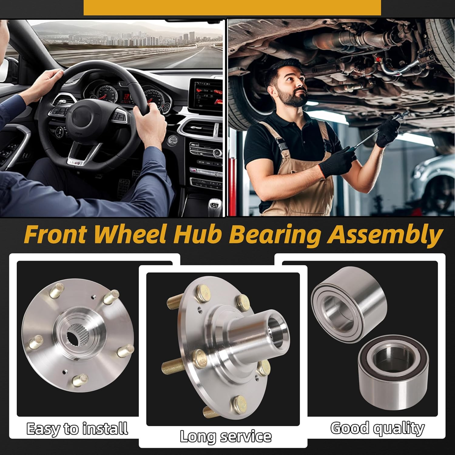 2 Front Wheel Hub Bearing Honda Civic 1.5L 1.8L 2012-2015 44600TR0A00 NT510089