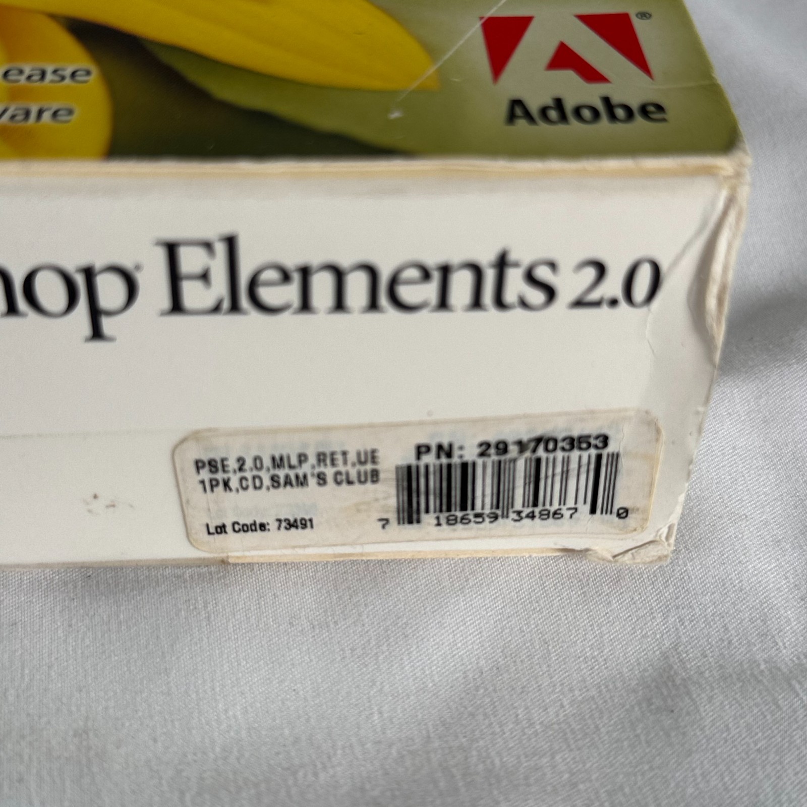 Adobe Photoshop Elements 2.0 Retail Box CD Manuals Win Mac Vintage Software Key