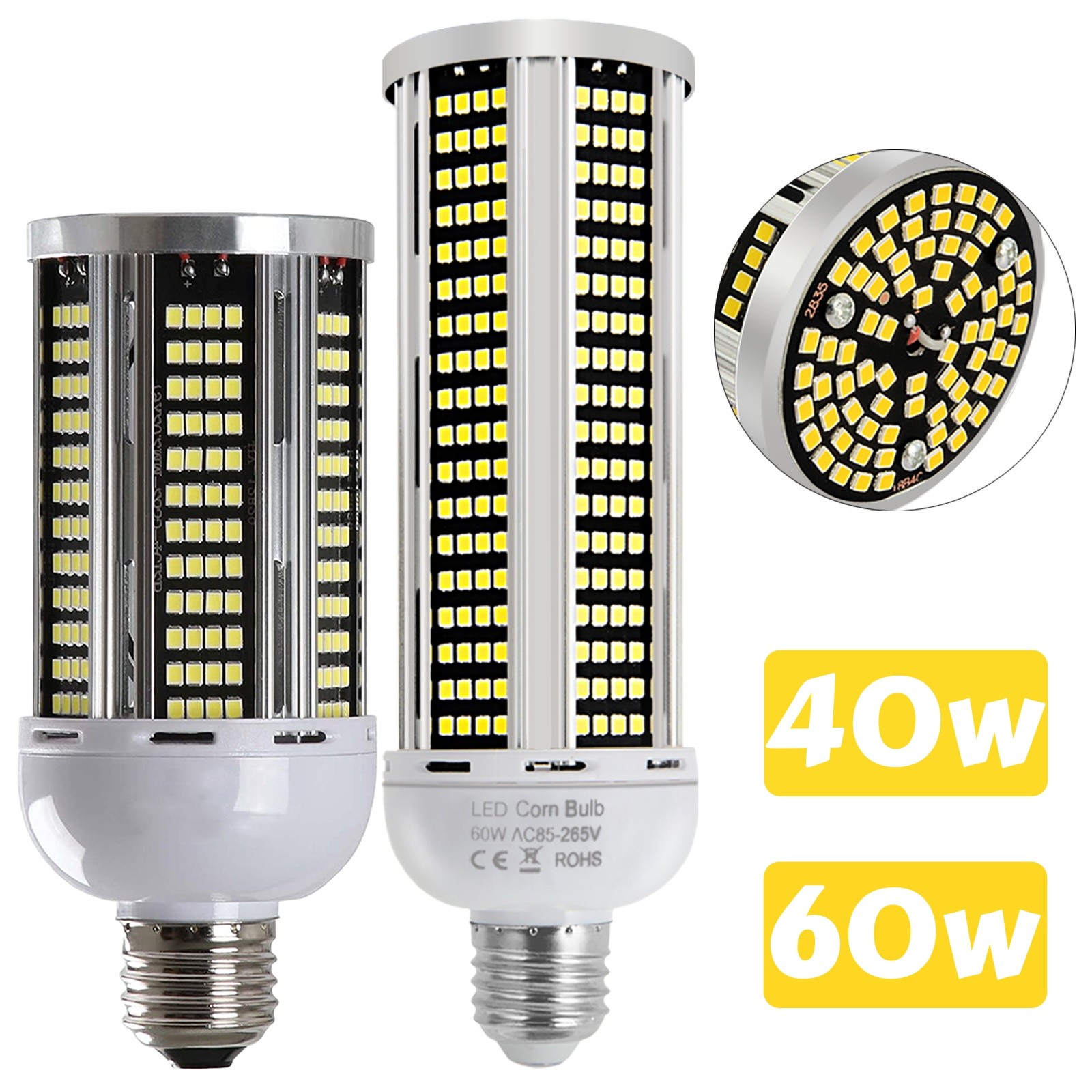 100W/60W/40W 1000W Equivalent LED Corn Light Bulb 6000K Cool Daylight White E26
