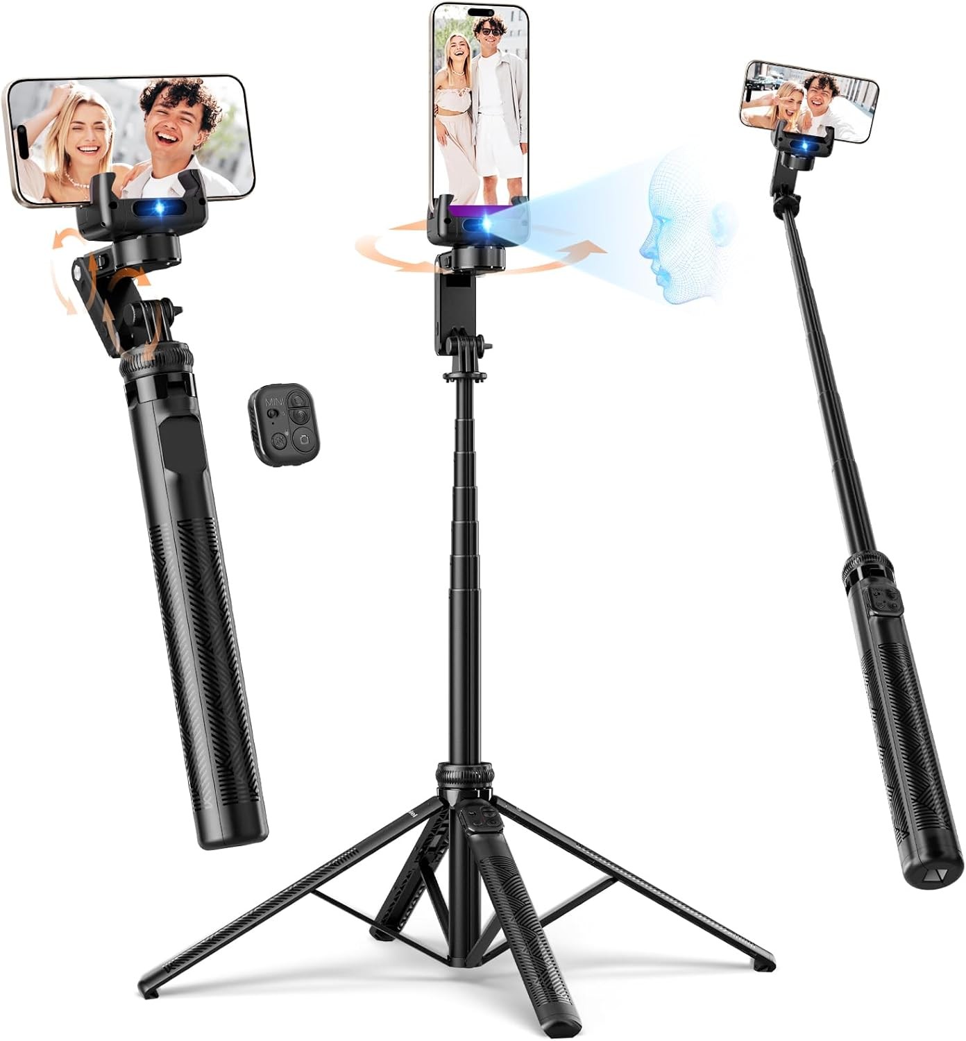 Rollei Auto Face Tracking Tripod Smartphone Gimbal Stabilizer 61'' Selfie Stick